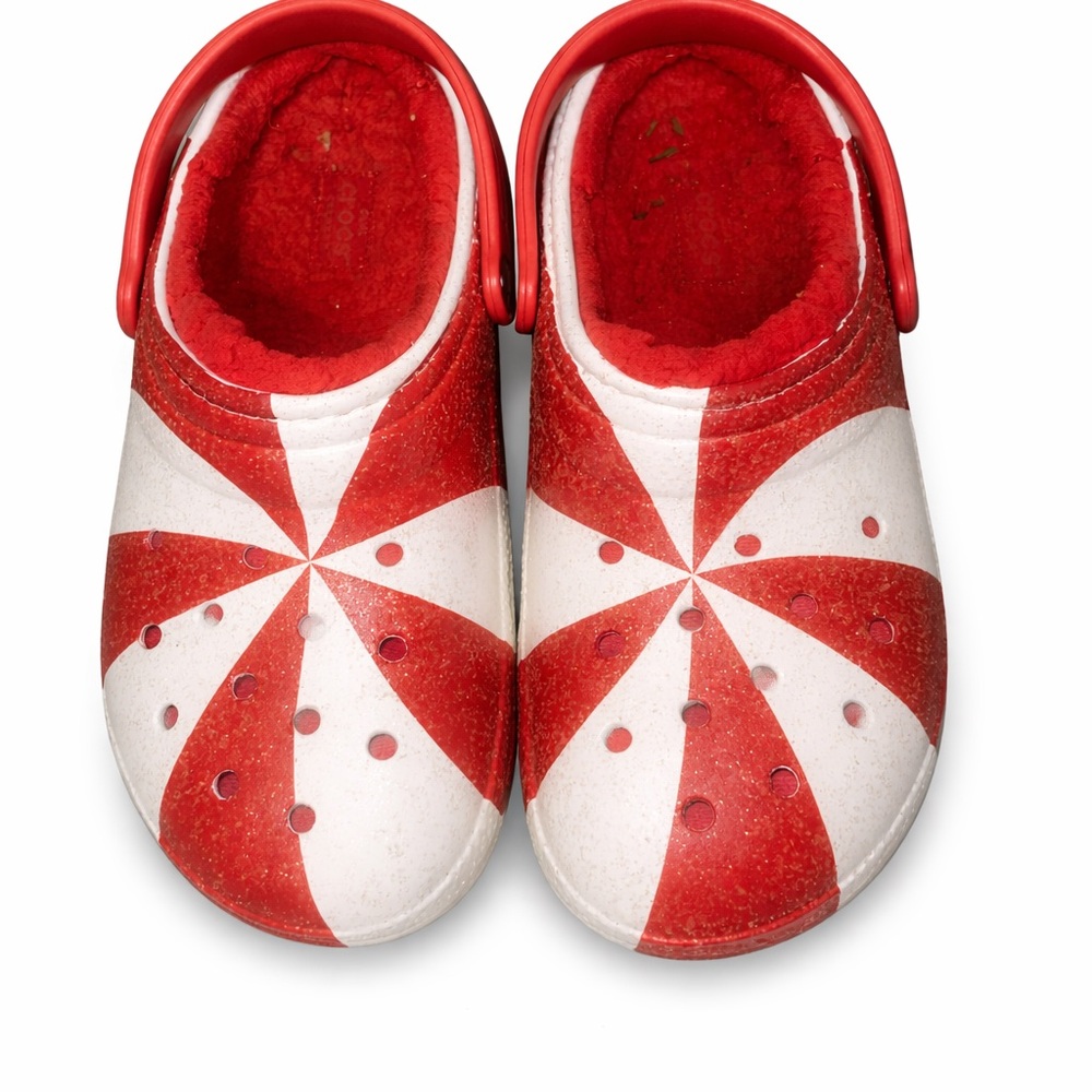 CROCS Kids Red and White Slippers